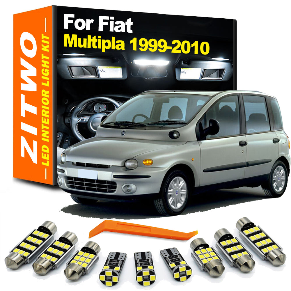 AutoGlowLED 8Pcs Canbus No Error LED Interior Light Kit for Fiat Multipla 1999-2010