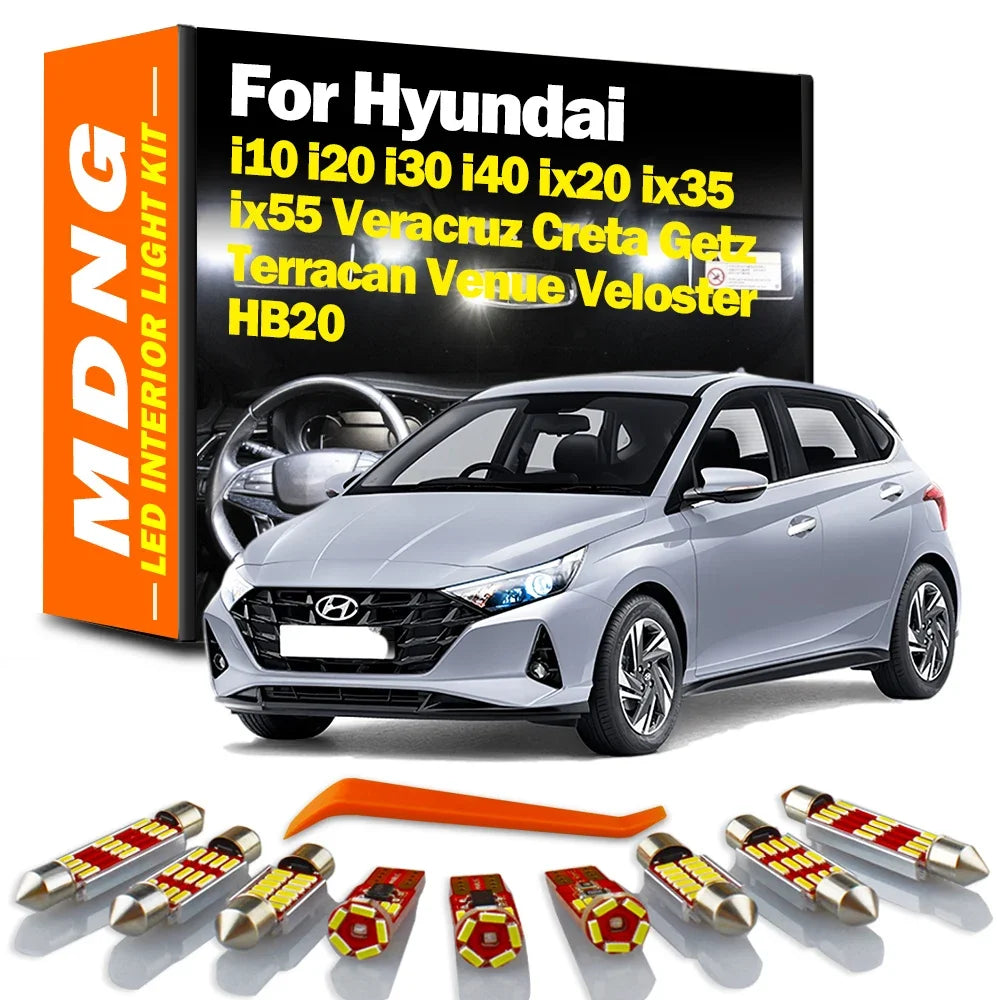 AutoGlowLED Interior LED Light Kit for Hyundai i10 i20 i30 i40 ix20 ix35