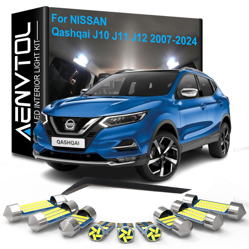 AutoGlowLED 16pc LED Interior Light Kit for Nissan Qashqai J10 J11 J12 2007-2024 Canbus