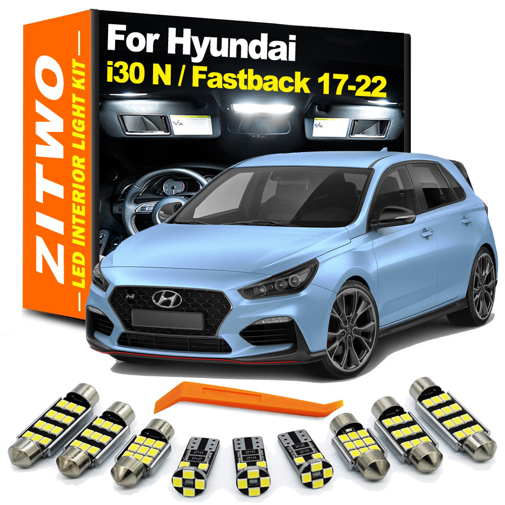 AutoGlowLED 13Pcs LED Interior Light Kit for Hyundai i30 N & Fastback 2017-2022