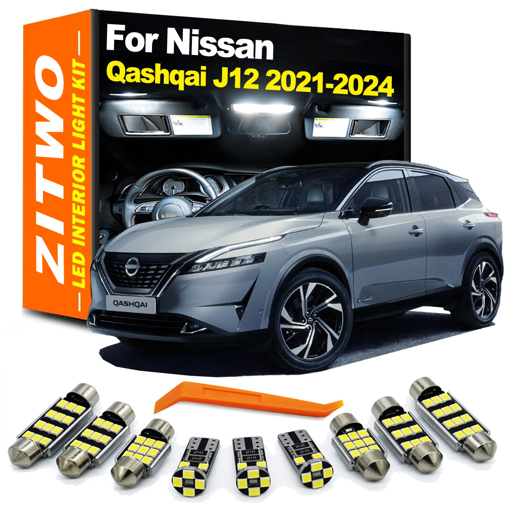 AutoGlowLED 12Pcs LED Interior Light Kit for Nissan Qashqai J12 2021-2024