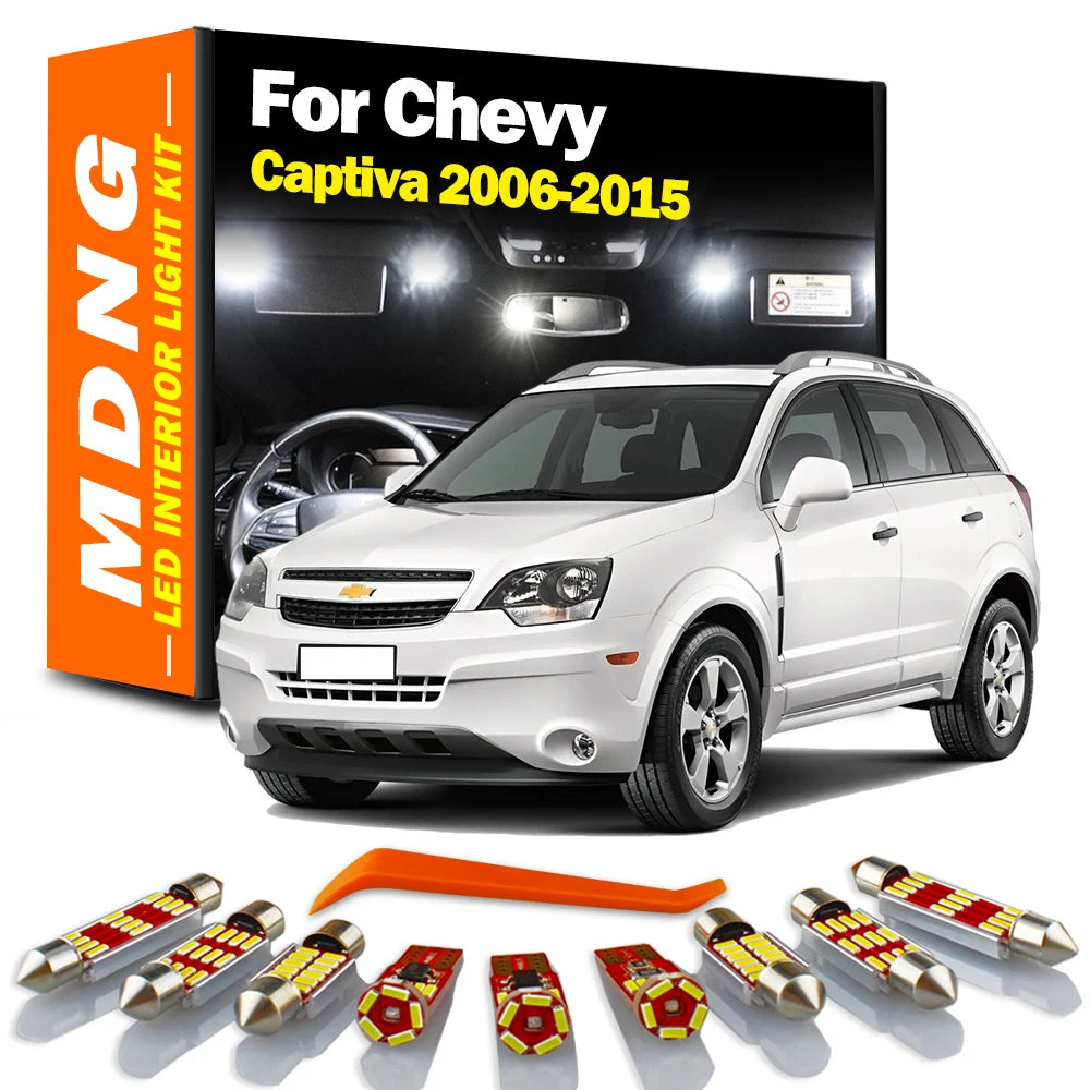 AutoGlowLED 9Pc Canbus LED Interior Light Kit for Chevrolet Captiva 2006-2015