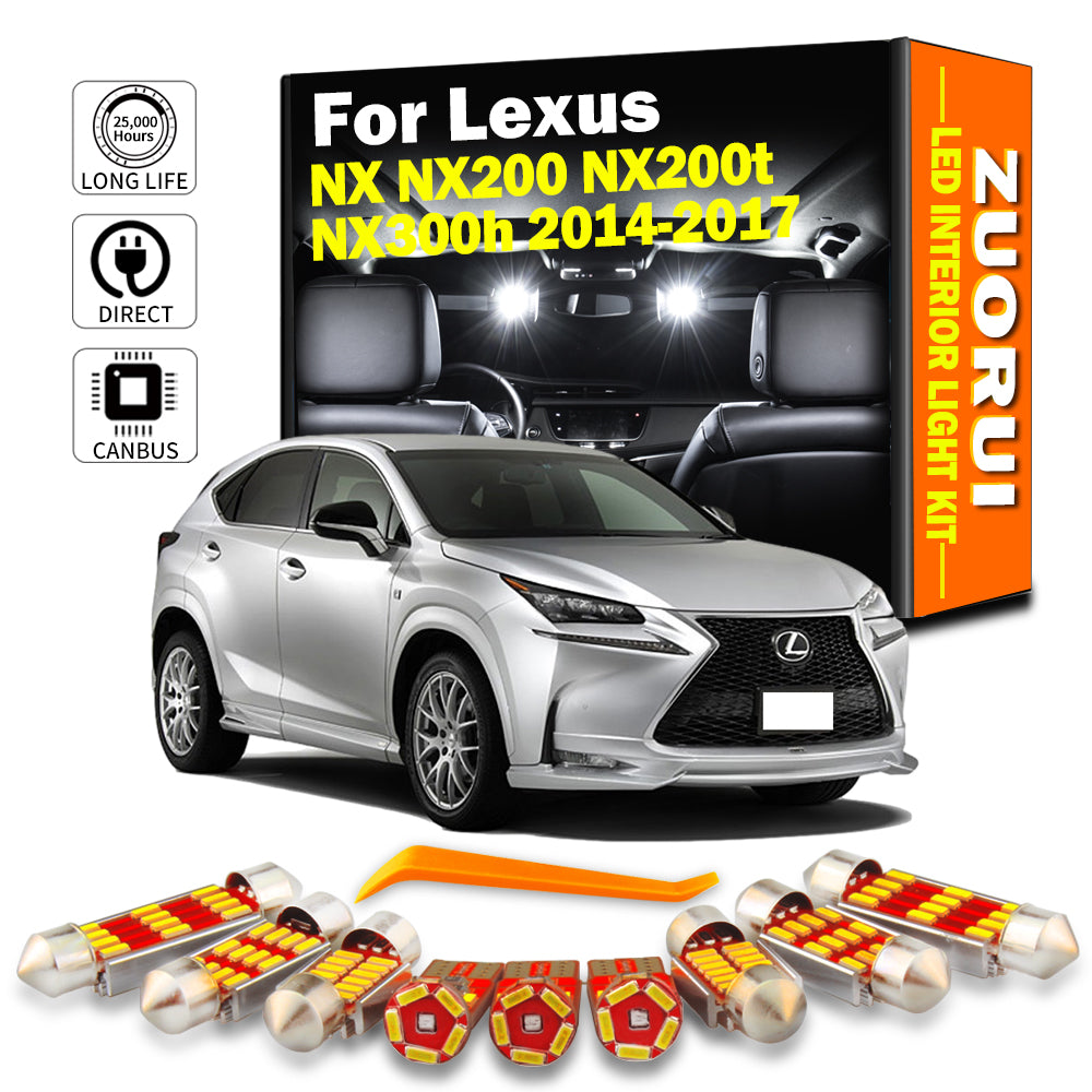 AutoGlowLED 8Pcs Canbus LED Interior Light Kit for Lexus NX 2014-2017