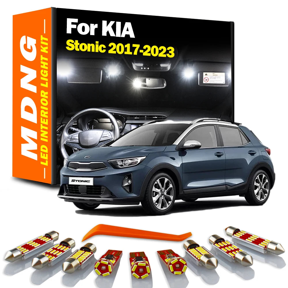 AutoGlowLED 11Pcs Canbus LED Interior Light Kit for KIA Stonic 2017-2023