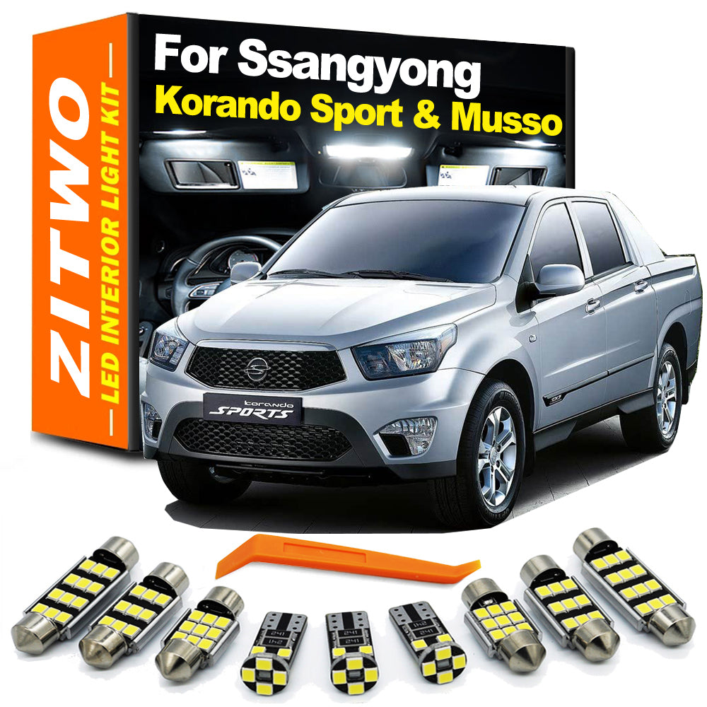 AutoGlowLED LED Interior Light Kit for Ssangyong Musso 2017-2018 Korando Sports 2013-2016