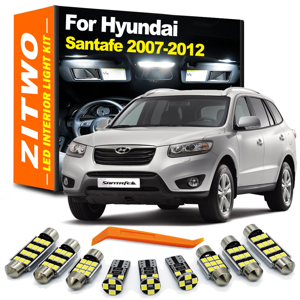 AutoGlowLED 12pc LED Interior Light Kit for Hyundai Santa Fe 2007-2012