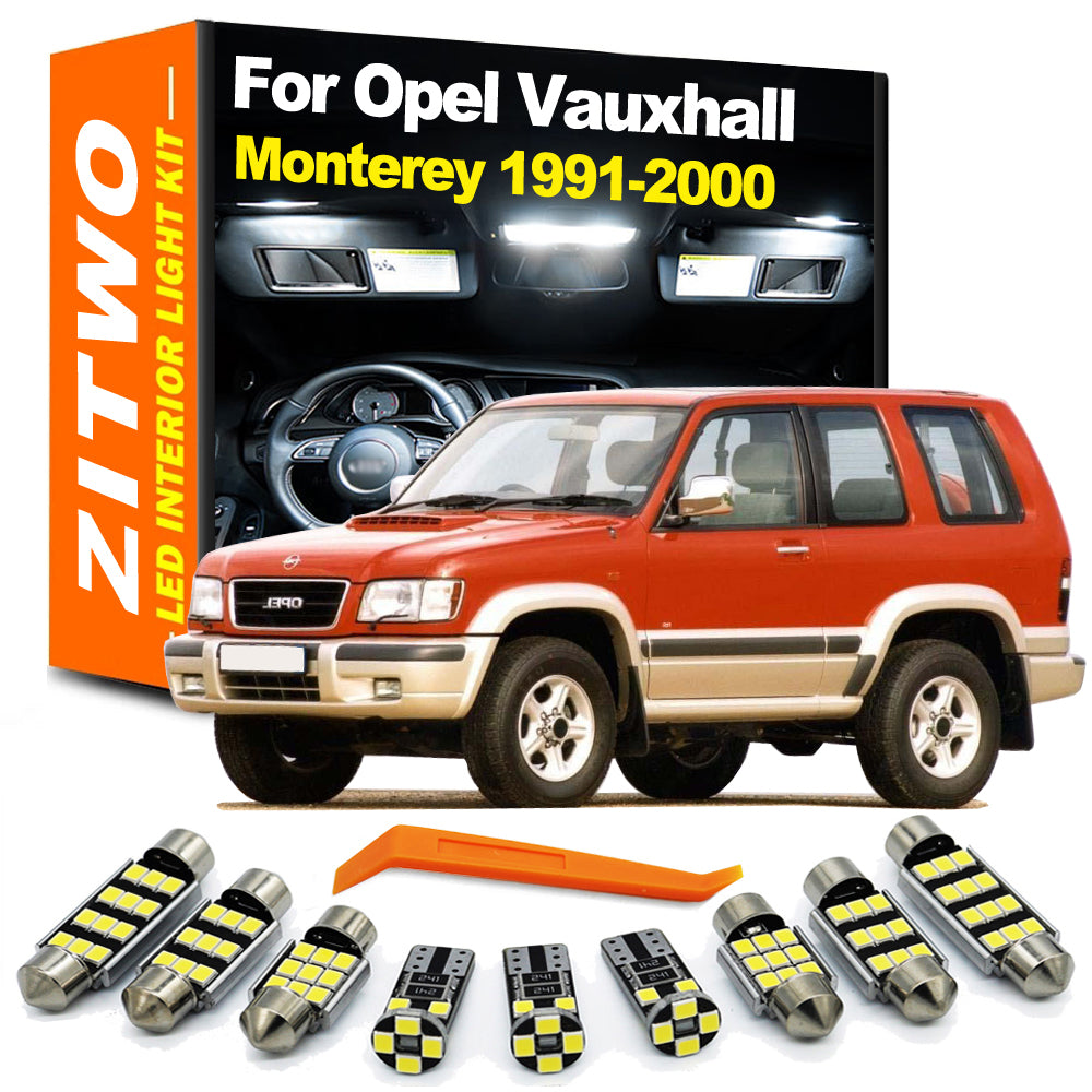 AutoGlowLED 10-Piece LED Interior Light Kit for Opel Vauxhall Monterey 1991-2000