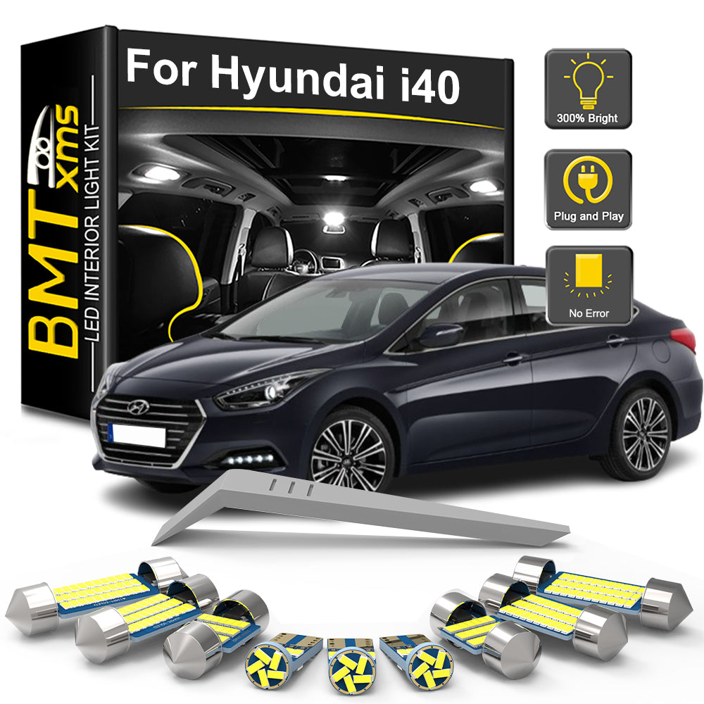 AutoGlowLED 19Pcs Canbus LED Interior Light Kit for Hyundai i40 2011-2022