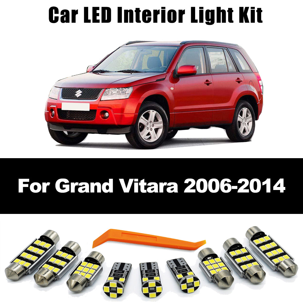 AutoGlowLED 11Pcs LED Interior Light Kit for Suzuki Grand Vitara Escudo 2006-2014
