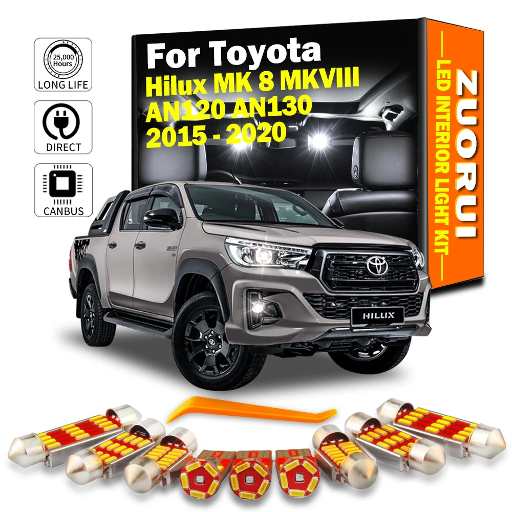 AutoGlowLED Canbus LED Interior Light Kit for Toyota Hilux MK8 (2015-2020)