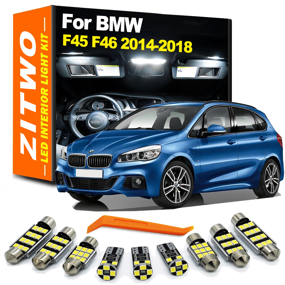 AutoGlowLED 6Pcs LED Interior Map Reading Trunk Light Kit for BMW 2 Series F45 F46 2014-2018