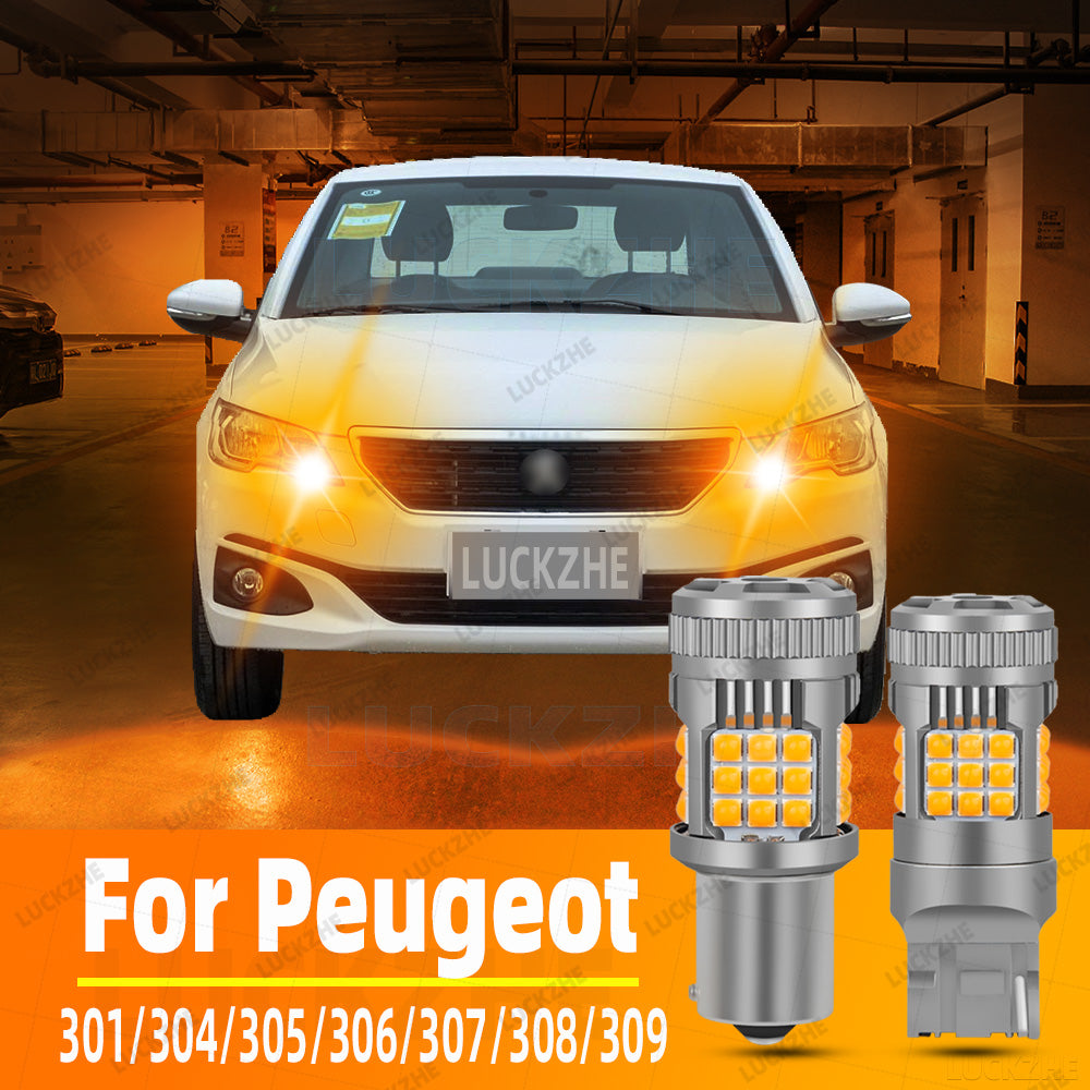 AutoGlowLED LED Turn Signal Light Bulbs for Peugeot 301-309 Amber 2pcs