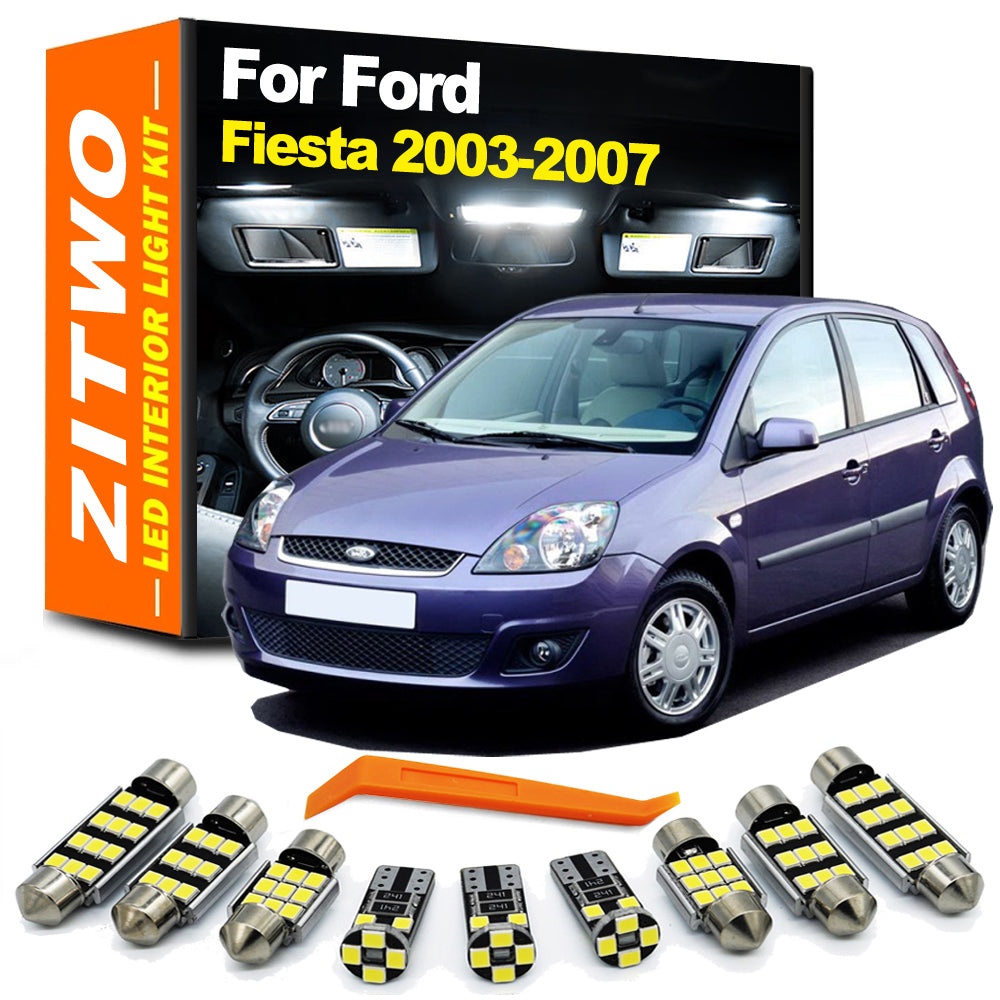 AutoGlowLED 13Pcs LED Interior Light Kit for Ford Fiesta 2003-2007