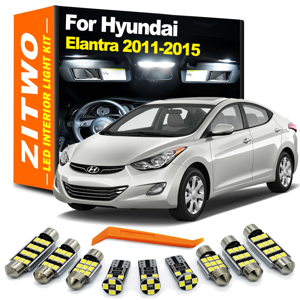 AutoGlowLED LED Interior Light Kit for Hyundai Elantra 2011-2015 (10 Pcs)