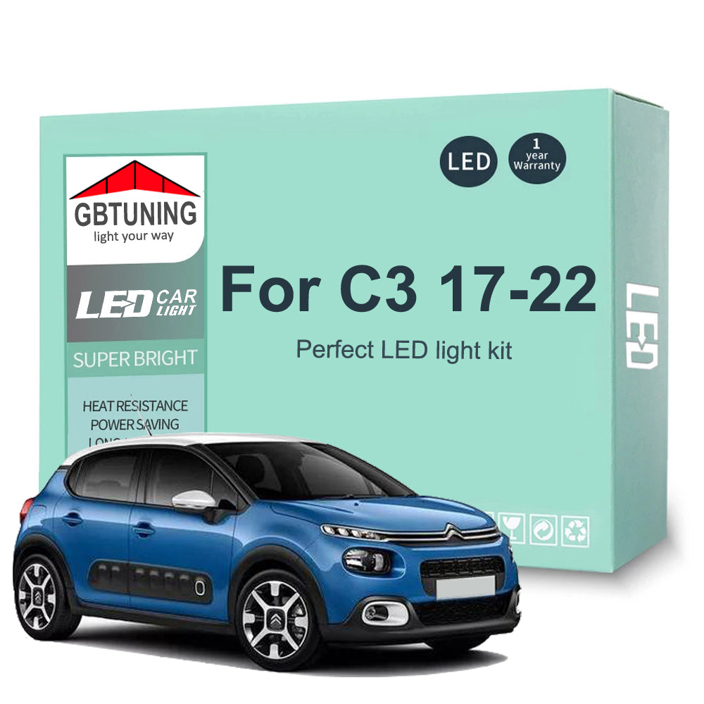 AutoGlowLED Canbus LED Interior Light Kit for Citroen C3 MK3 2017-2022
