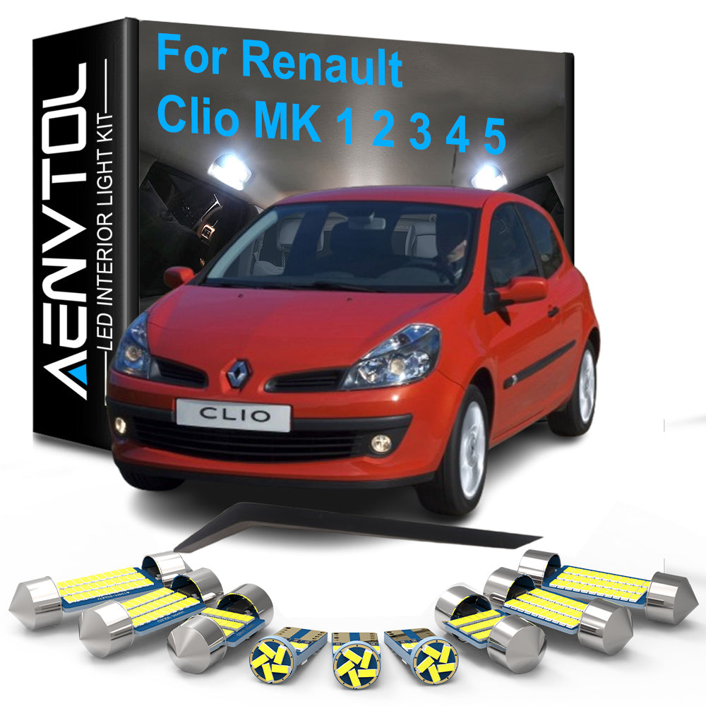 AutoGlowLED Canbus LED Interior Light Kit for Renault Clio MK1-MK5