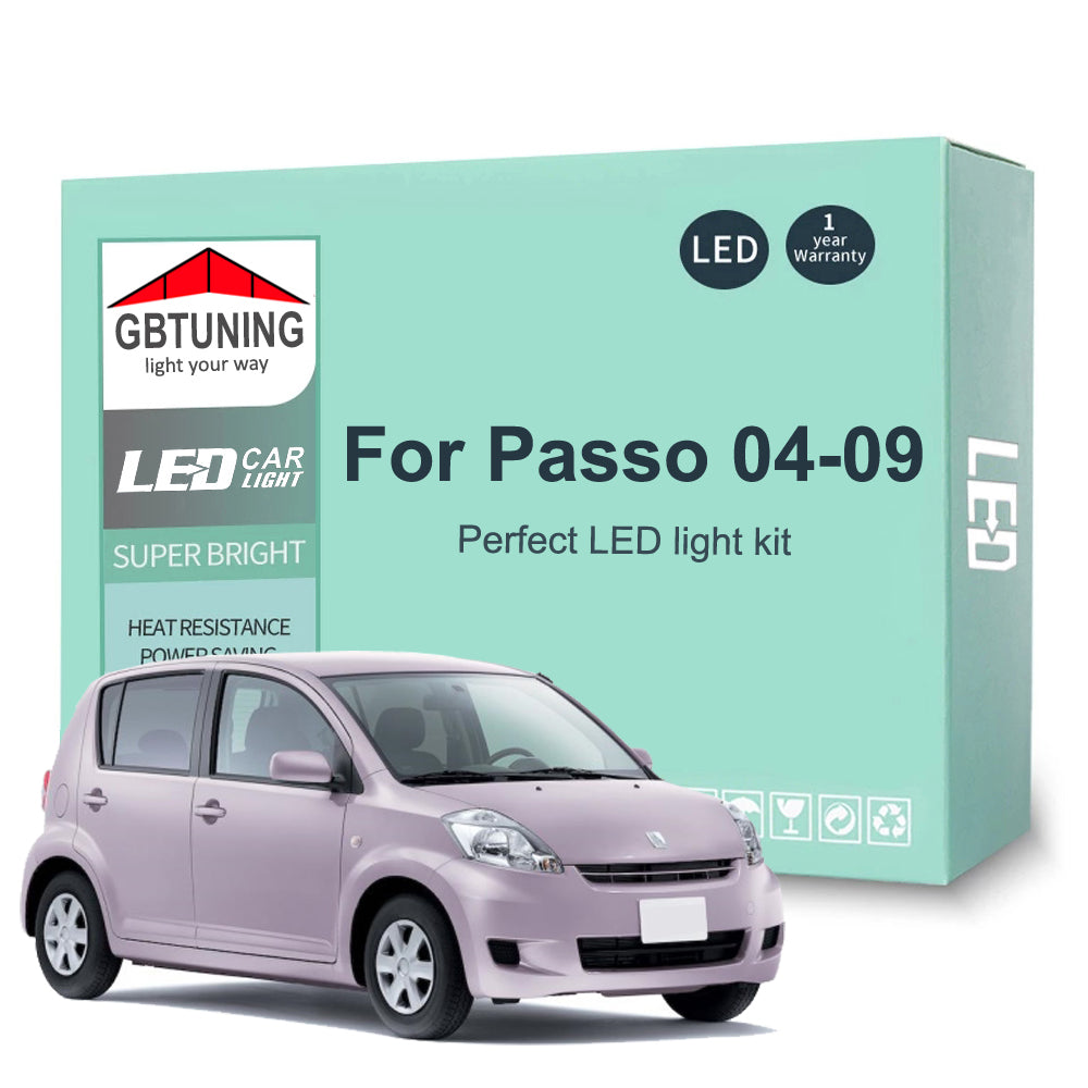 AutoGlowLED Canbus LED Interior Light Kit for Toyota Passo 2004-2009 8Pcs