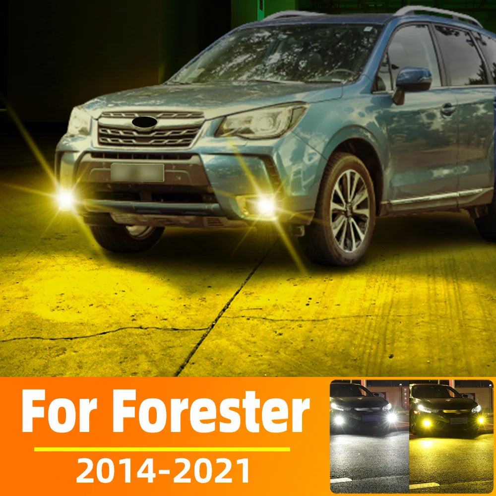 AutoGlowLED LED Fog Lamp Bulbs for Subaru Forester 2014-2021, 2Pcs Double Colors