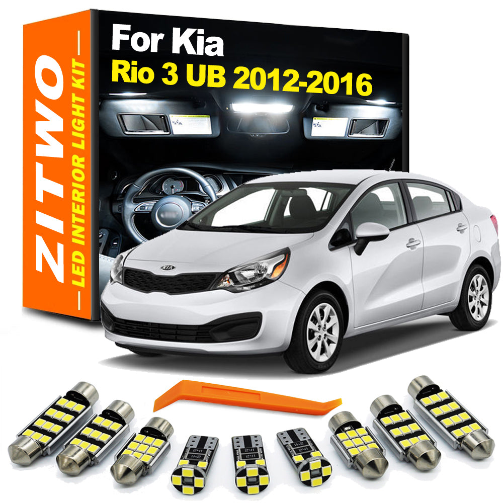 AutoGlowLED 12pc LED Interior Light Kit for Kia Rio 3 MK3 UB 2012-2016 Canbus