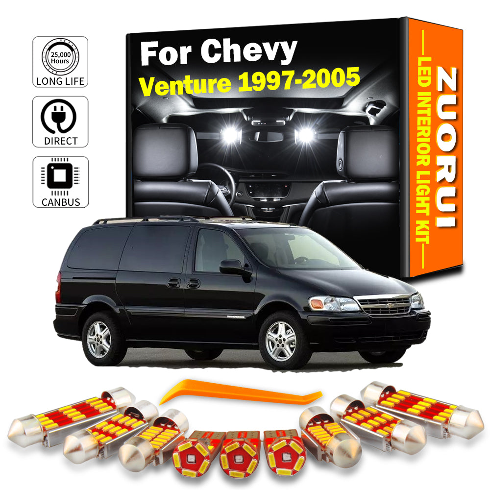 AutoGlowLED 12Pc Canbus LED Interior Light Kit for Chevrolet Venture 1997-2005