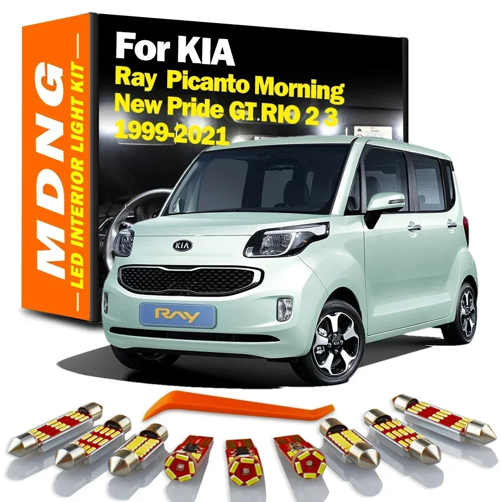 AutoGlowLED Canbus LED Interior Light Kit for Kia Ray Rio Picanto Morning Pride