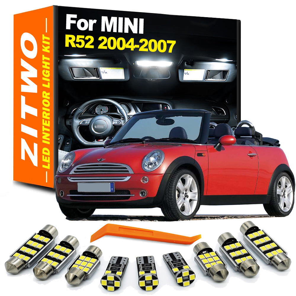 AutoGlowLED Canbus LED Interior Light Kit for Mini R52 Cabrio 2004-2007 (10 Pcs)