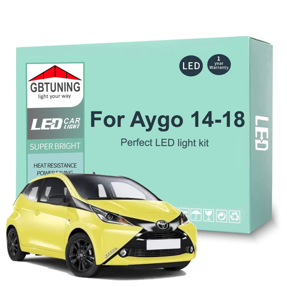 AutoGlowLED Canbus LED Interior Light Kit for Toyota Aygo MK2 2014-2018 6Pcs