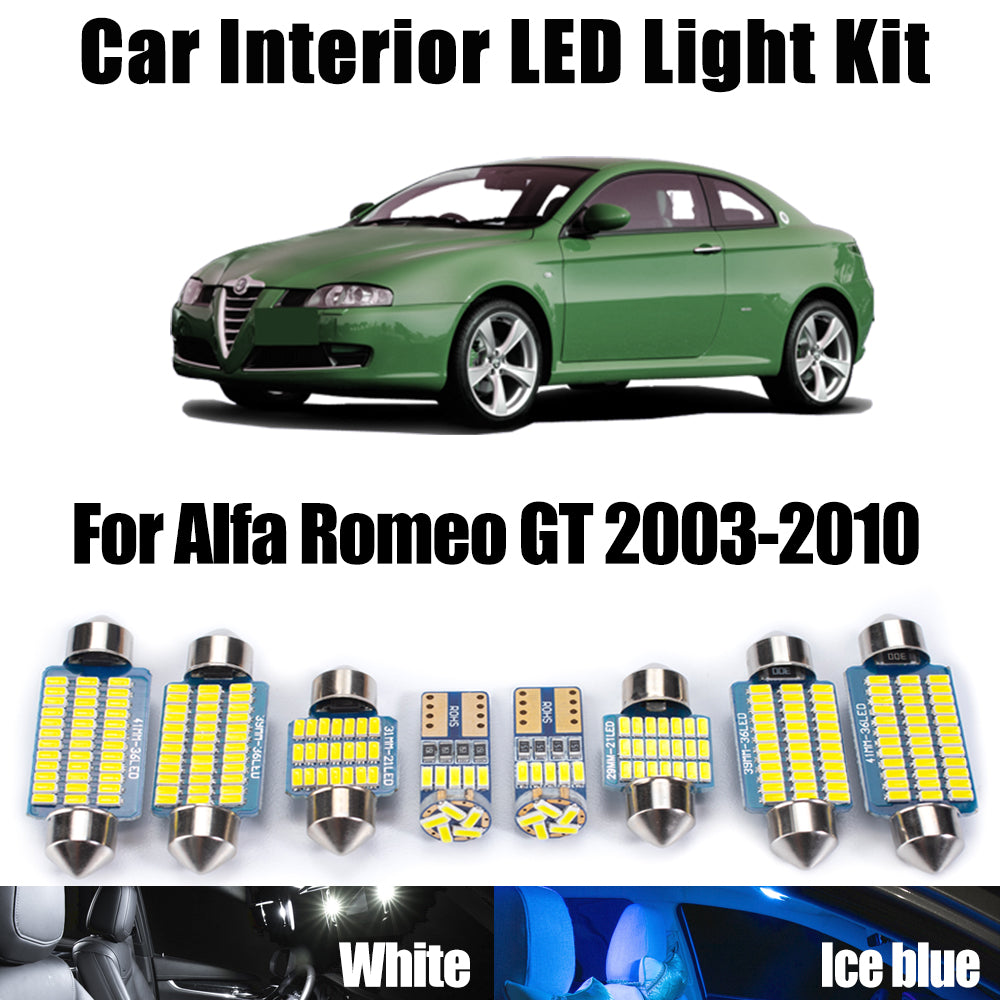 AutoGlowLED 7Pcs Canbus LED Interior Light Kit for Alfa Romeo GT 2003-2010