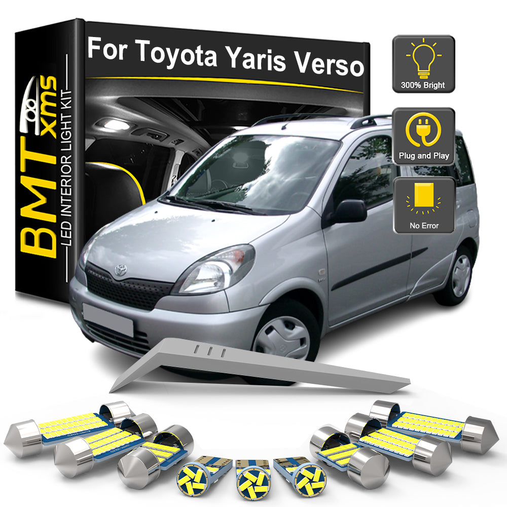 AutoGlowLED 9Pc LED Interior Light Kit for Toyota Yaris Verso 1999-2005