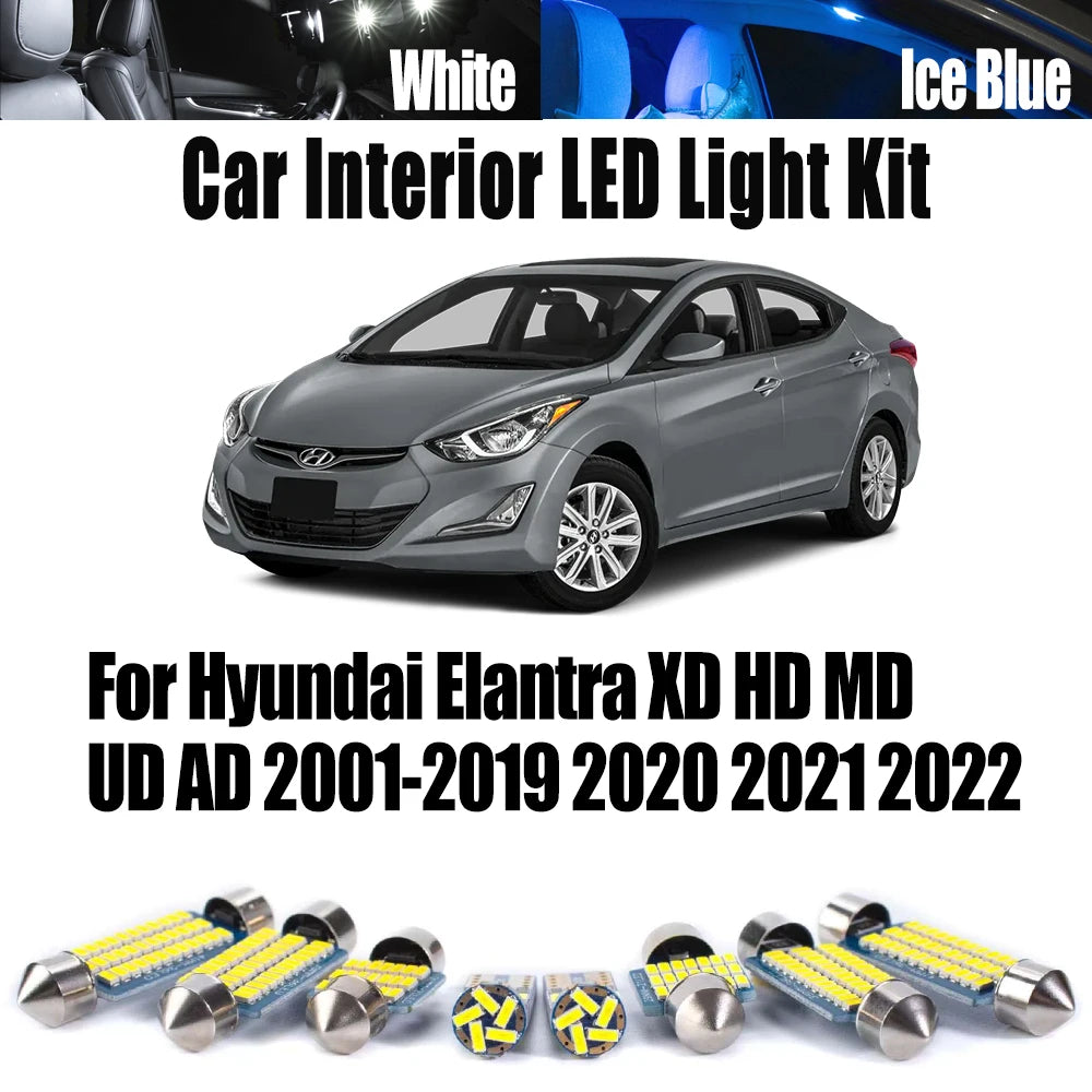 AutoGlowLED LED Interior Light Kit for Hyundai Elantra 2001-2022 Canbus