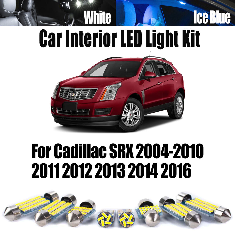 AutoGlowLED LED Interior Light Kit for Cadillac SRX 2004-2016 Canbus Error Free