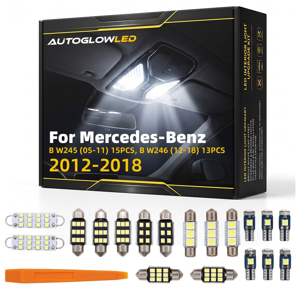 Mercedes-Benz LED Interior Light Kit for B Class W245 W246 B160 B180 B200 B220 B250 - Canbus Error Free Plug and Play Map Dome Trunk Lamp | AutoGlowLE