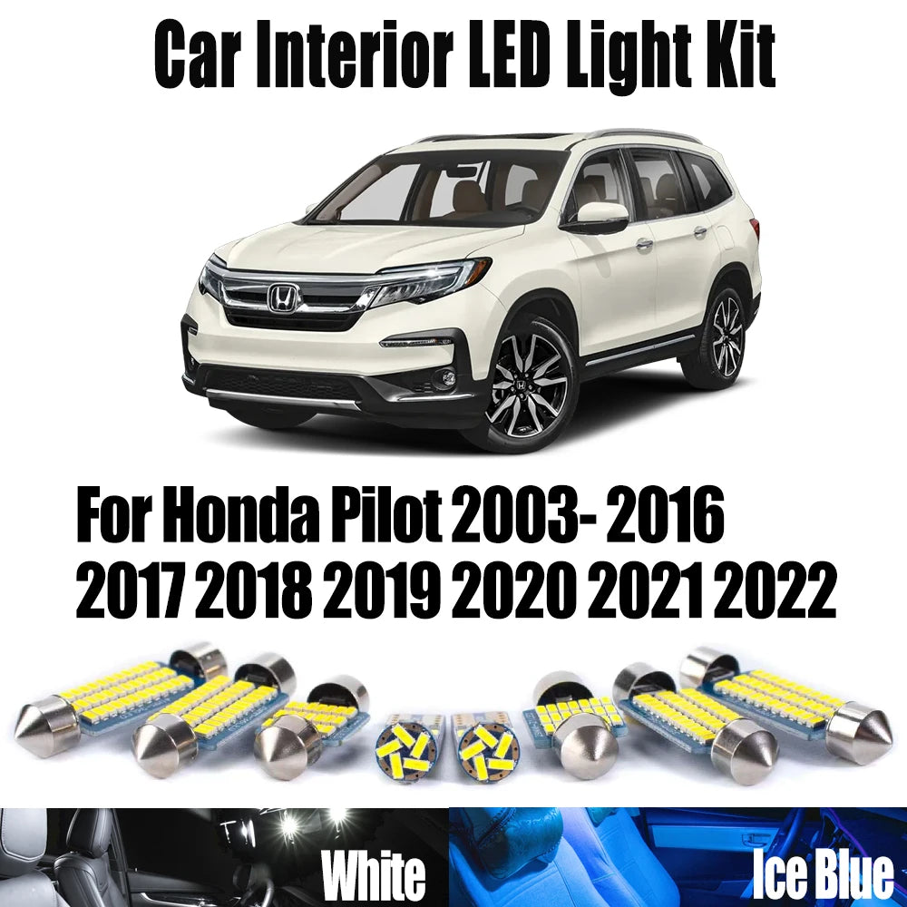 AutoGlowLED Canbus LED Interior Light Kit for Honda Pilot 2003-2022