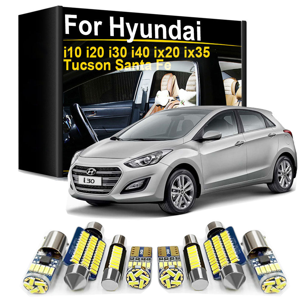AutoGlowLED Car Interior LED Light Kit for Hyundai i10 i20 i30 i40 ix20 ix35 Tucson Santa Fe