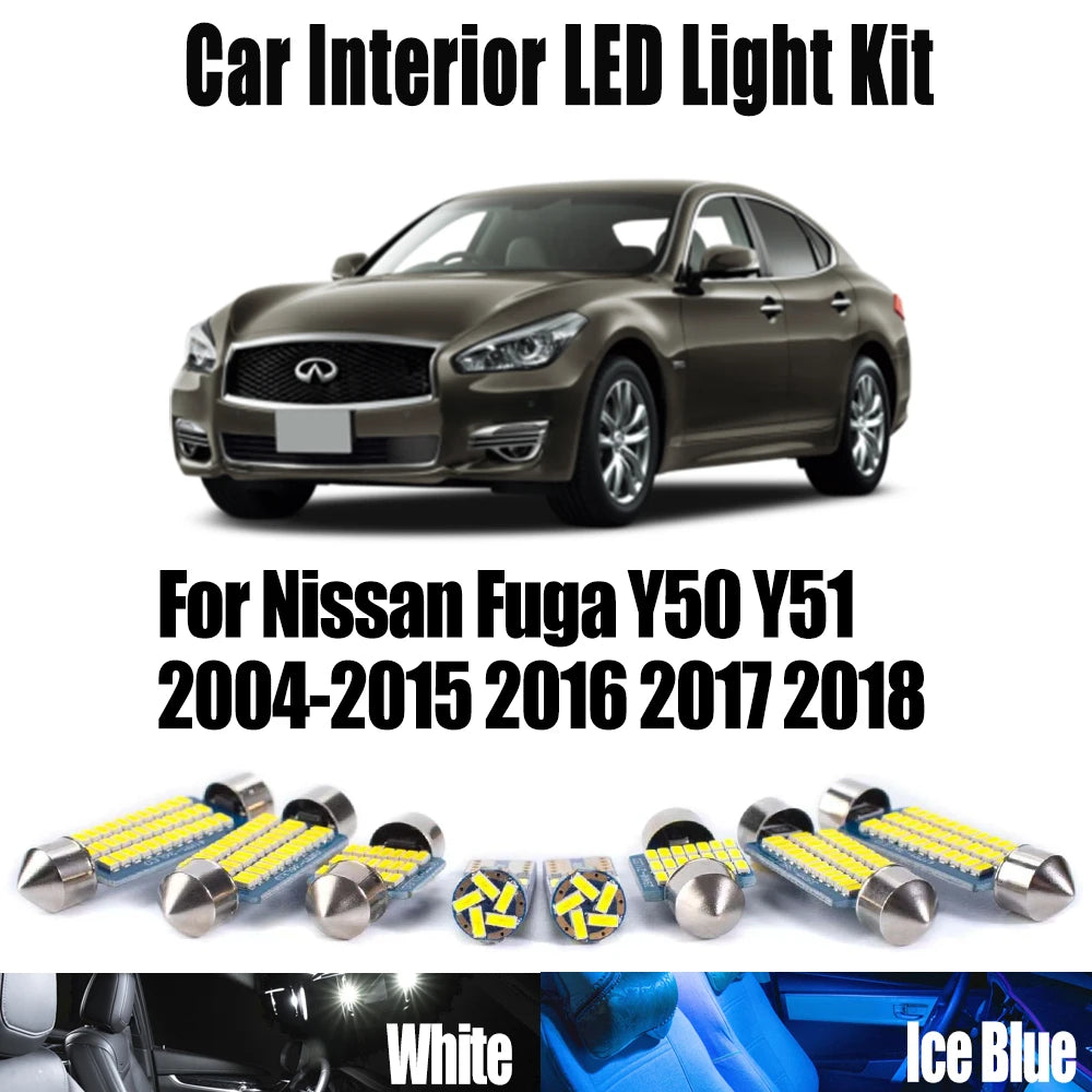 AutoGlowLED Canbus LED Interior Light Kit for Nissan Fuga Y50 Y51