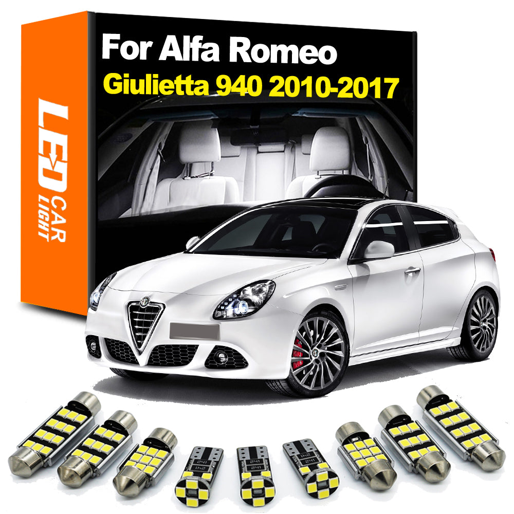 AutoGlowLED 13Pc Interior LED Light Kit for Alfa Romeo Giulietta 940
