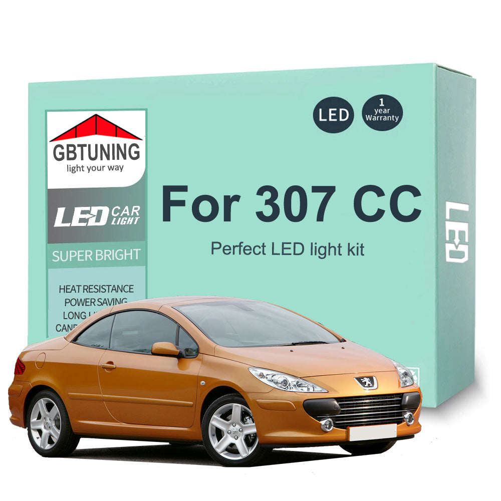 AutoGlowLED 14Pc Canbus LED Interior Light Kit for Peugeot 307 CC 2003-2009
