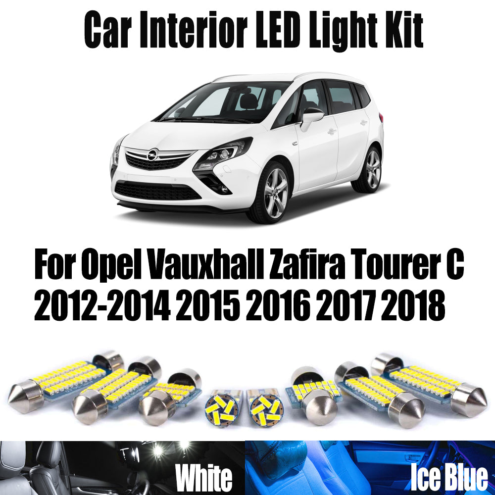 AutoGlowLED 15Pc Canbus LED Interior Light Kit for Opel Vauxhall Zafira Tourer C 2012-2018