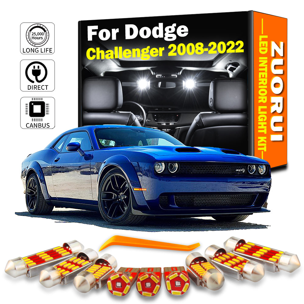 AutoGlowLED 13Pc LED Interior Light Kit for Dodge Challenger 2008-2022 Canbus
