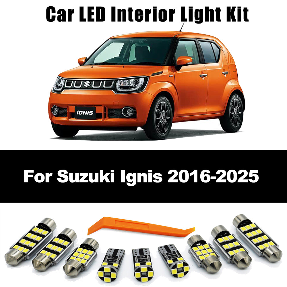 AutoGlowLED LED Interior Light Kit for Suzuki Ignis 2016-2025 Dome Map License Plate