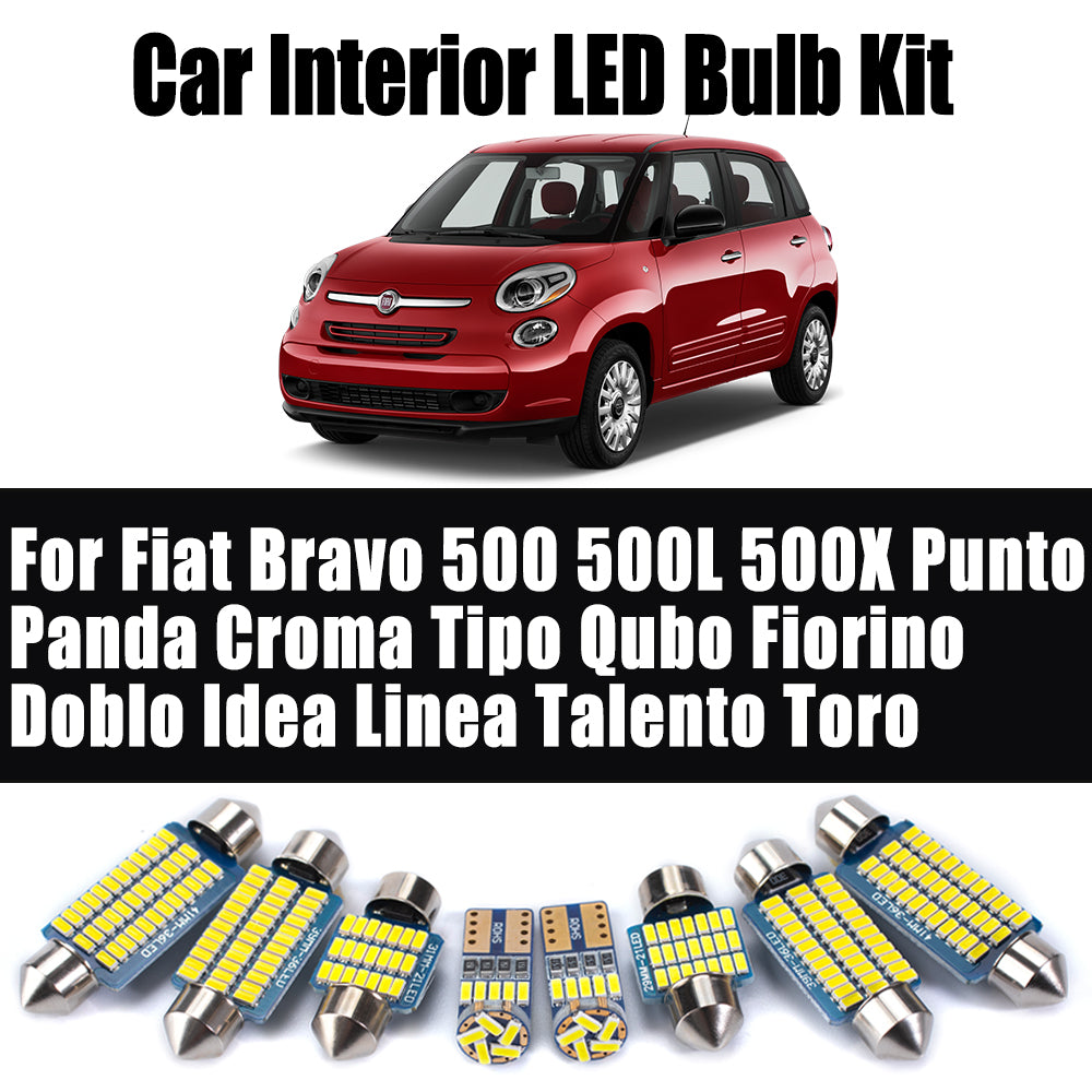 AutoGlowLED LED Interior Light Kit for Fiat Bravo 500 500L 500X Punto Panda