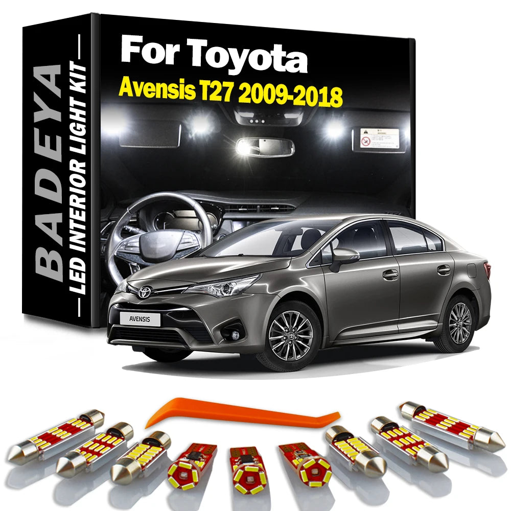 AutoGlowLED 14Pcs LED Interior Light Kit for Toyota Avensis T27 2009-2018