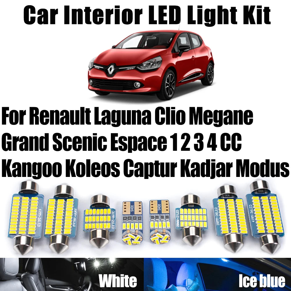 AutoGlowLED LED Interior Reading Light Kit for Renault Laguna Clio Megane Scenic