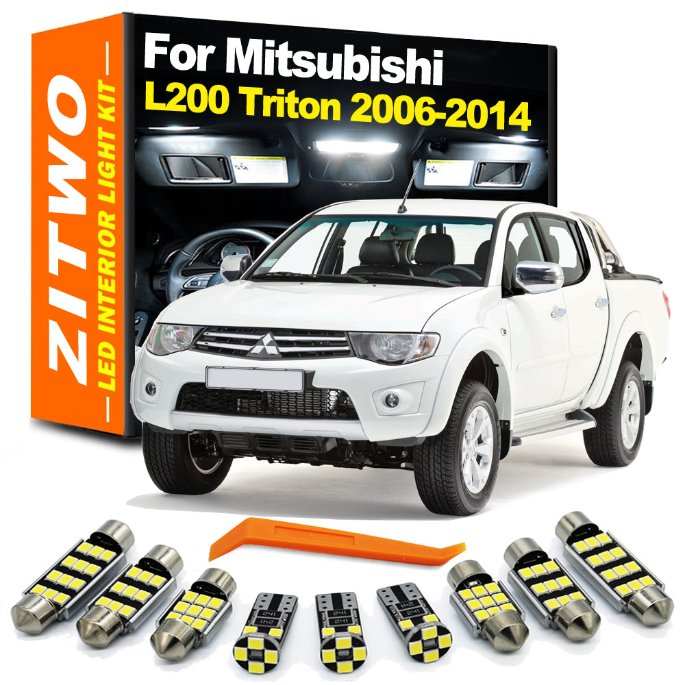 AutoGlowLED 11Pcs LED Interior Light Kit for Mitsubishi L200 Triton 2006-2014