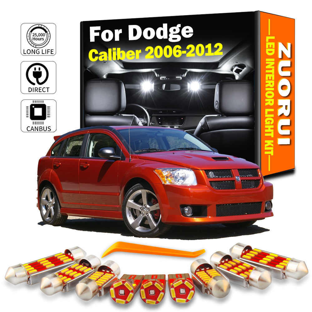 AutoGlowLED 10Pc Canbus LED Interior Light Kit for Dodge Caliber 2006-2012