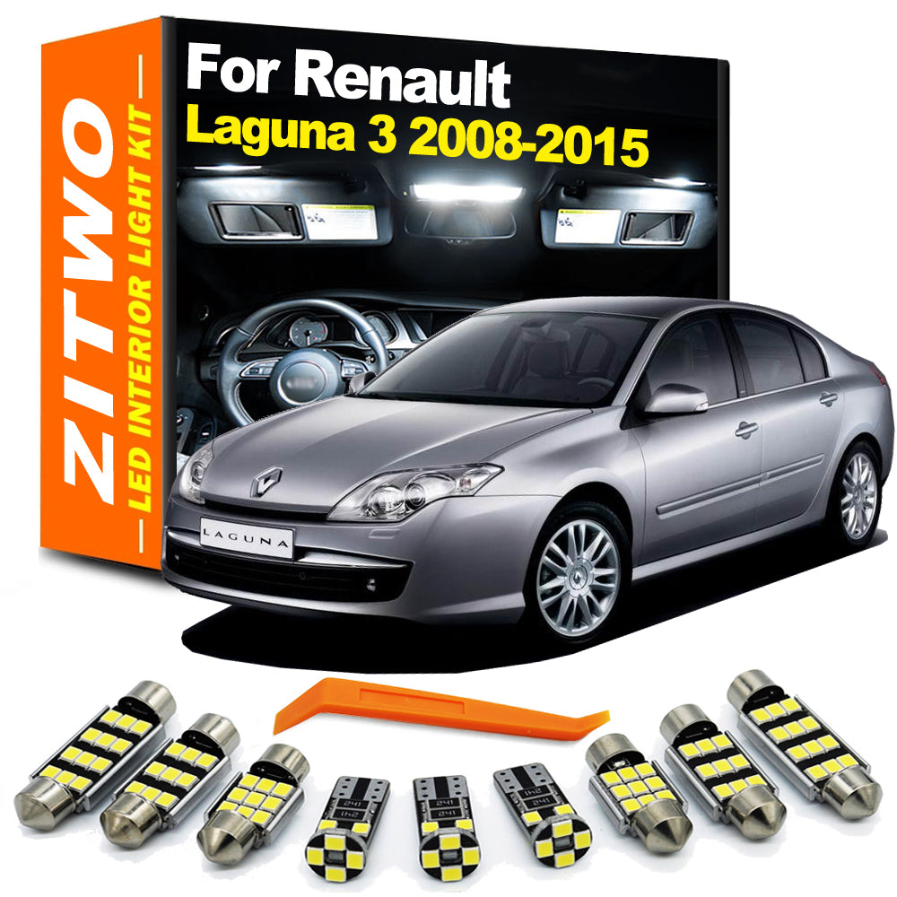 AutoGlowLED 12Pcs LED Interior Light Kit for Renault Laguna 3 MK3 2008-2015