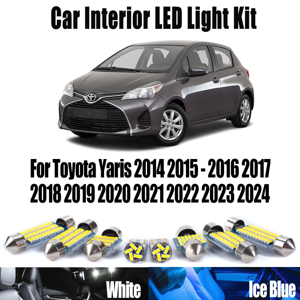 AutoGlowLED 8Pc LED Interior Light Kit for Toyota Yaris 2014-2024 Canbus