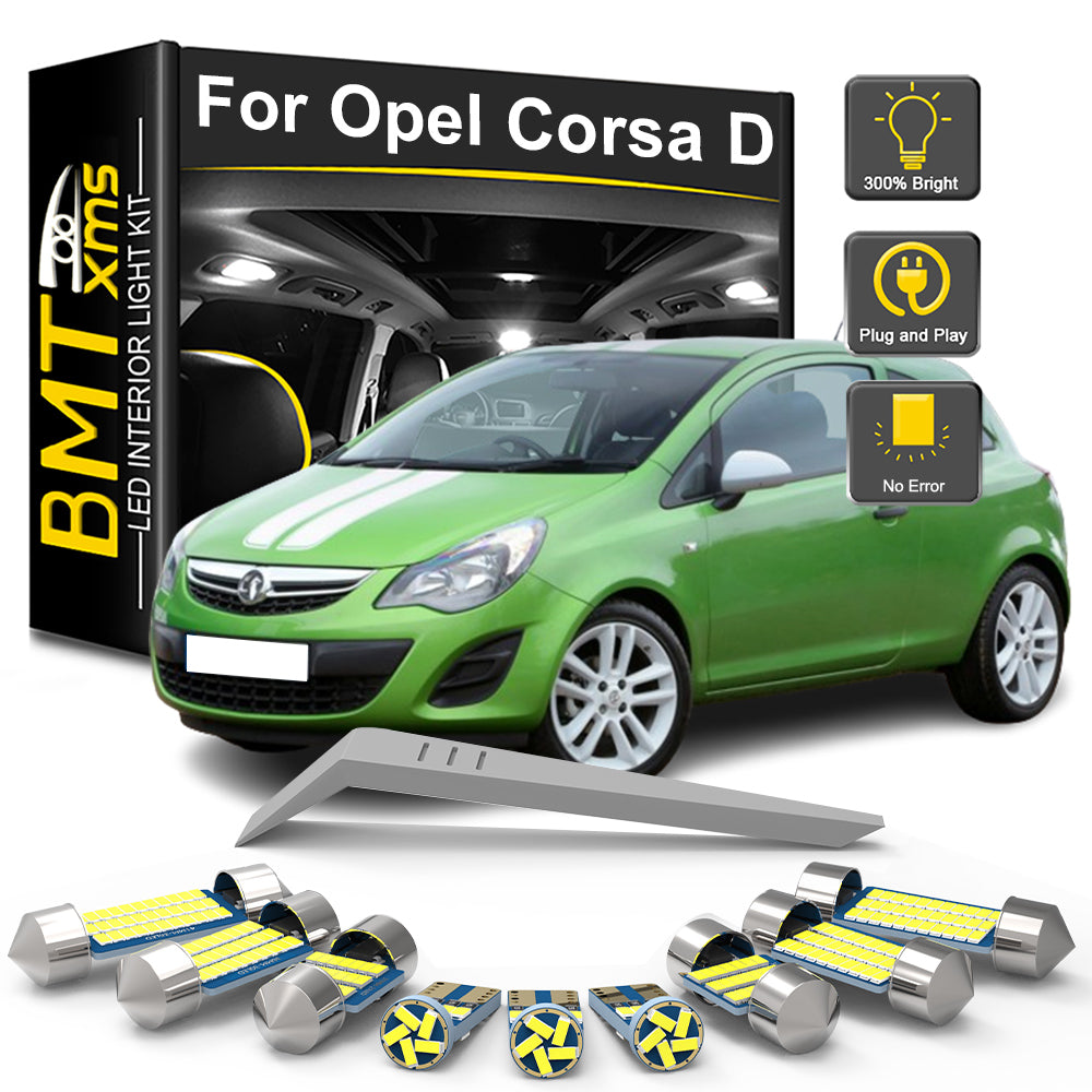AutoGlowLED 10Pc LED Interior Light Kit for Opel Vauxhall Corsa D 2007-2014 Canbus