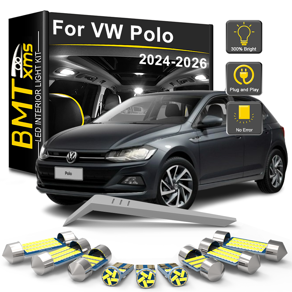 AutoGlowLED LED Interior Light Kit for VW Polo 2024-2026 Canbus 10Pc
