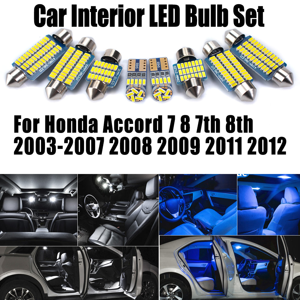 AutoGlowLED 15Pc LED Interior Light Kit for Honda Accord 7th 8th Gen